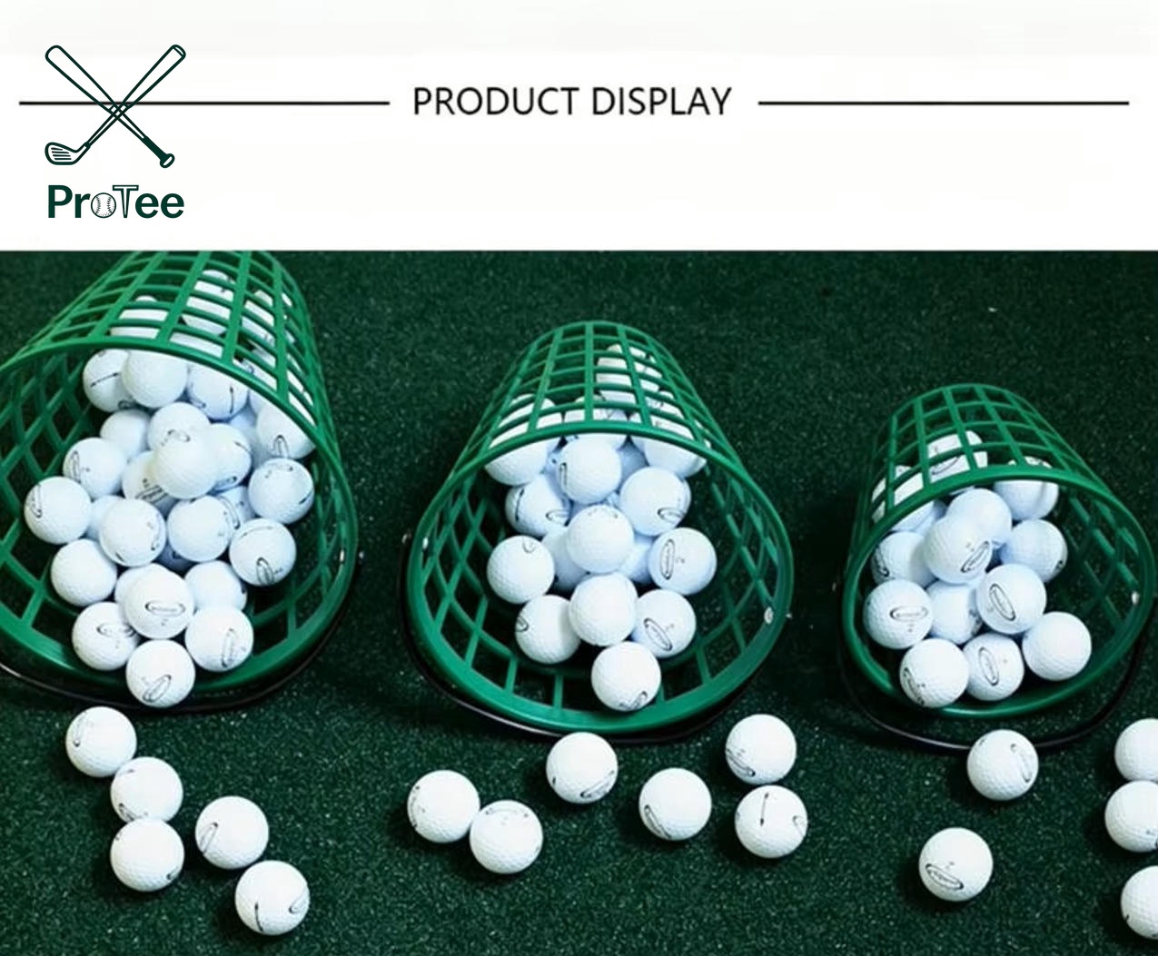 Nylon Plastic Golf Ball Basket Golf Ball Bucket 25/50/75/100/150/300 Balls Capacity Training Aid for Driving Range Balls Holder