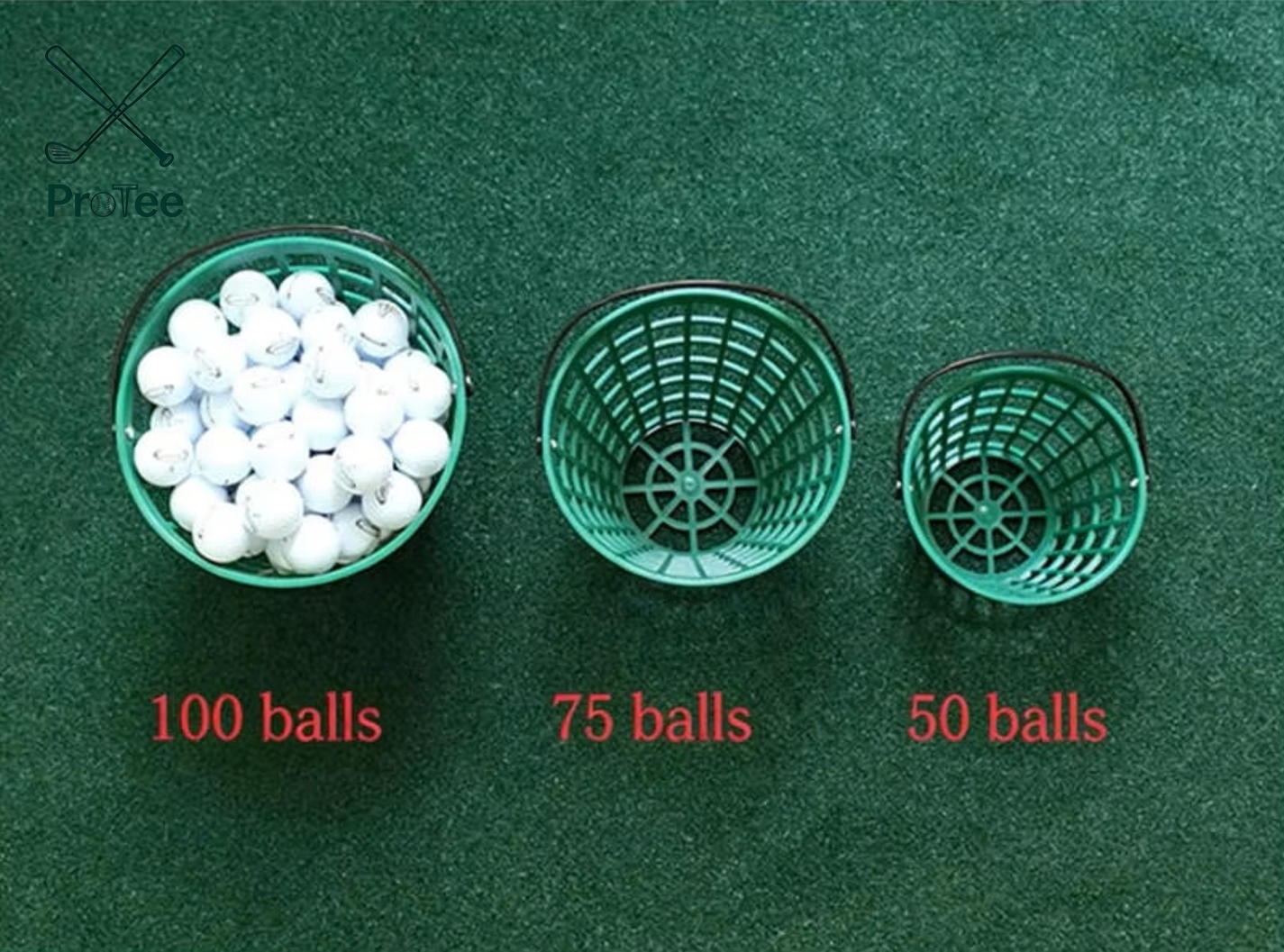 Nylon Plastic Golf Ball Basket Golf Ball Bucket 25/50/75/100/150/300 Balls Capacity Training Aid for Driving Range Balls Holder