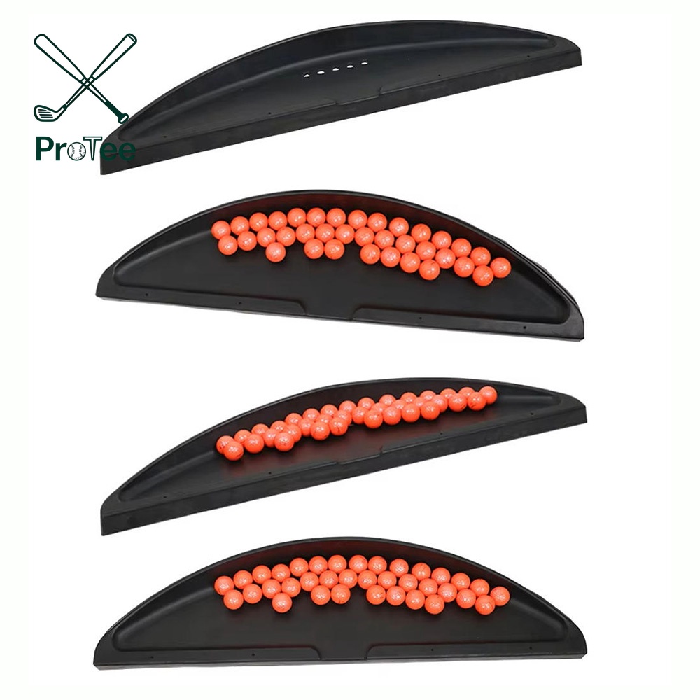 Durable Black Rubber Golf Ball Tray Large 100 Ball Capacity Golf Ball Holder for Putting Green Golf Training Equipment