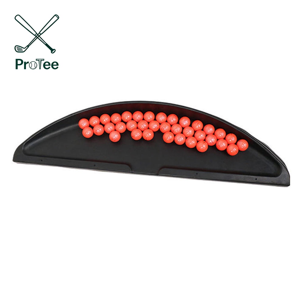Durable Black Rubber Golf Ball Tray Large 100 Ball Capacity Golf Ball Holder for Putting Green Golf Training Equipment