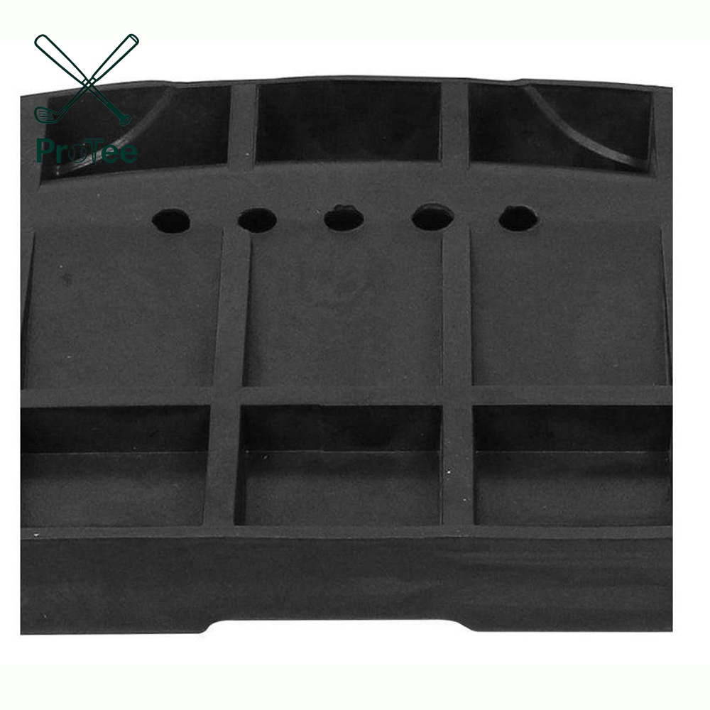Durable Black Rubber Golf Ball Tray Large 100 Ball Capacity Golf Ball Holder for Putting Green Golf Training Equipment