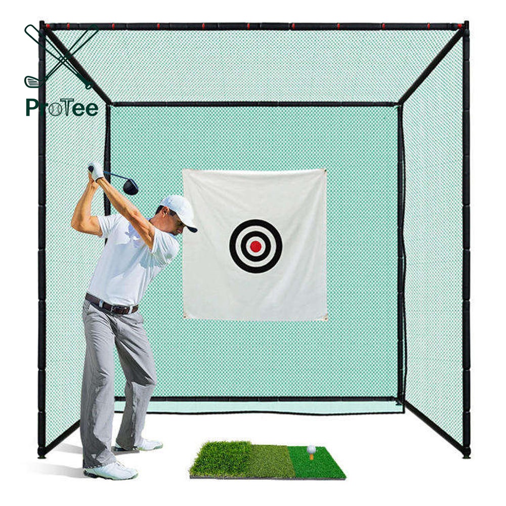 Golf Batting Cage Golf Training Aids 3x3x3m Golf Swing and Batting Practice Cage Net Golf Practice Hitting Net