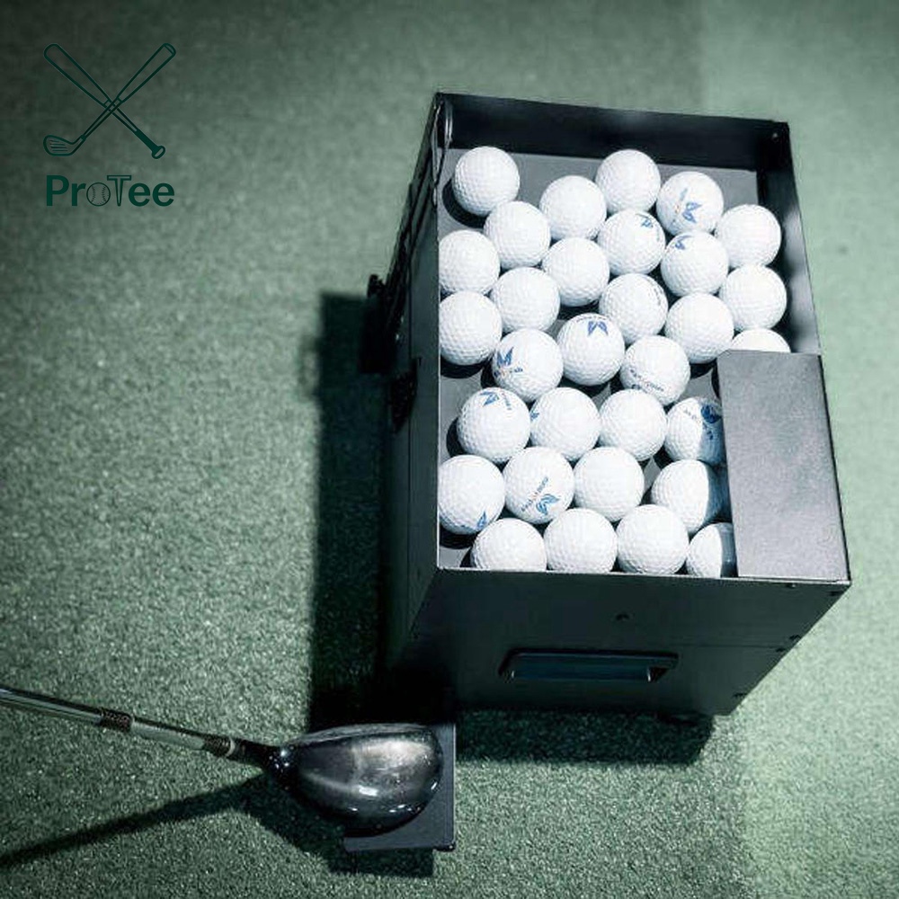 Golf Ball Dispenser Automatic Golf Ball Tee up Machine with Foot Pedal Operation 80 Balls Capacity Metal Construction