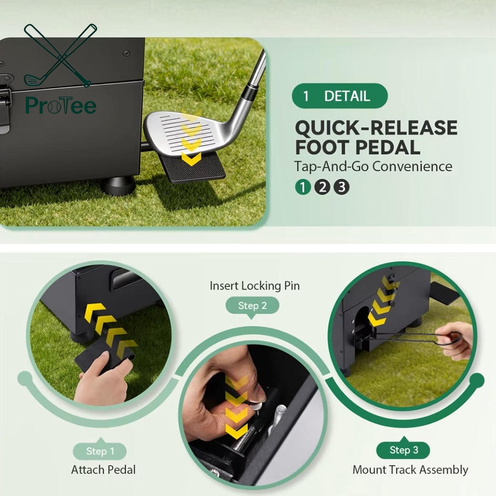 Black Golf Ball Launcher Feeder Semi-Automatic Practice Driving Machine for Driving Range 80-Ball Capacity Golf Ball Dispenser