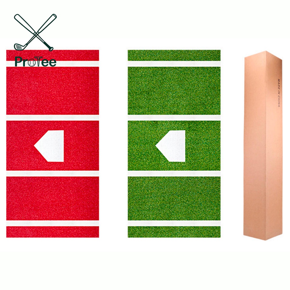 Baseball Hitting Mat with Antislip Rubber Backing 3.8ftx10ft Batting Cage Mat with Home Plate
