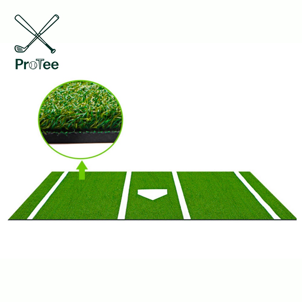 Baseball Hitting Mat with Antislip Rubber Backing 3.8ftx10ft Batting Cage Mat with Home Plate