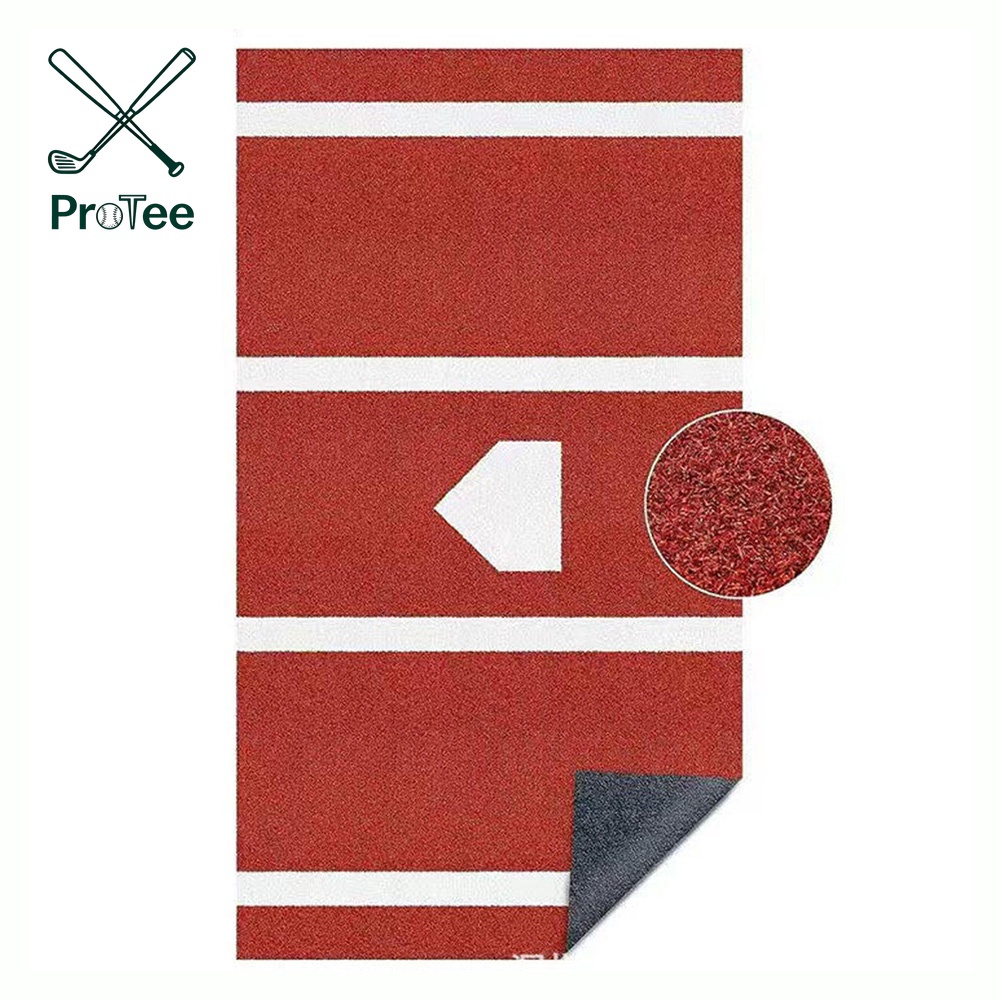 Baseball Hitting Mat with Antislip Rubber Backing 3.8ftx10ft Batting Cage Mat with Home Plate
