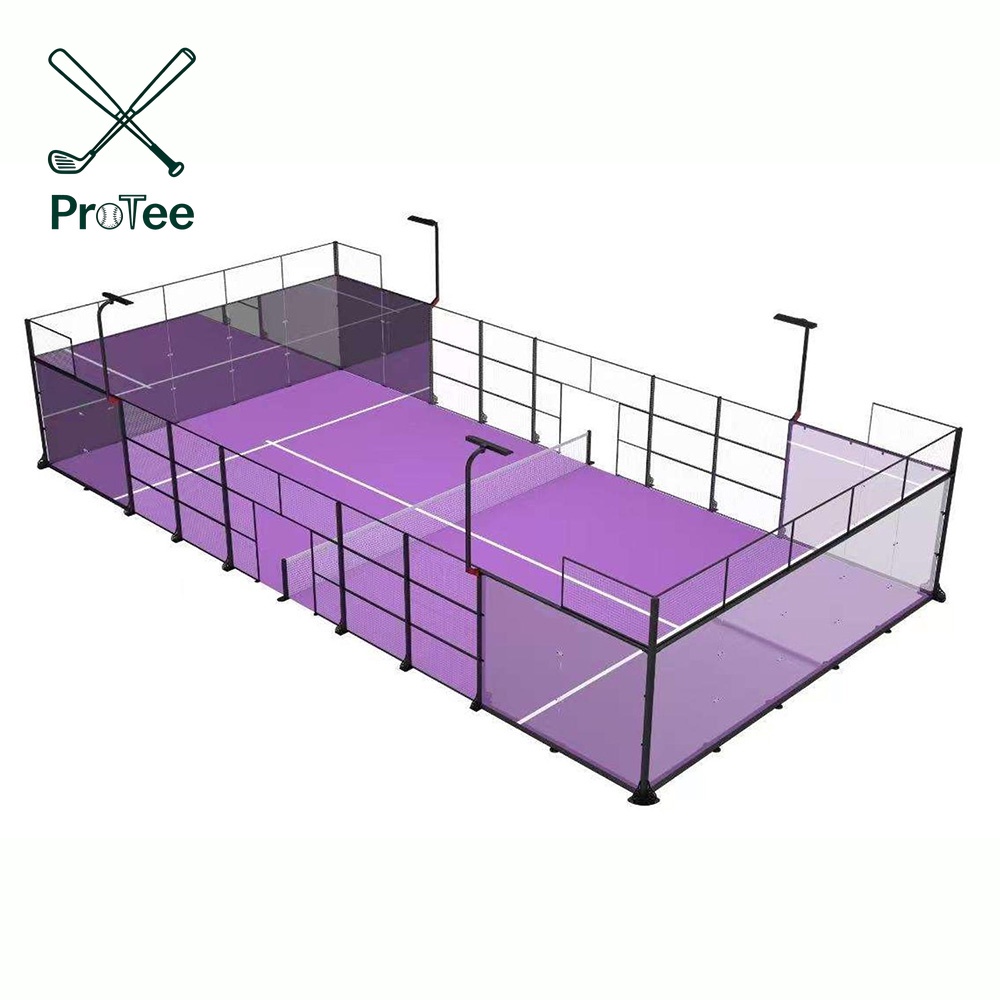 Build Your Own Padel Court Safety Outdoor Paddle Tennis Court with LED Lighting System and Steel Frame for Outdoor Competition