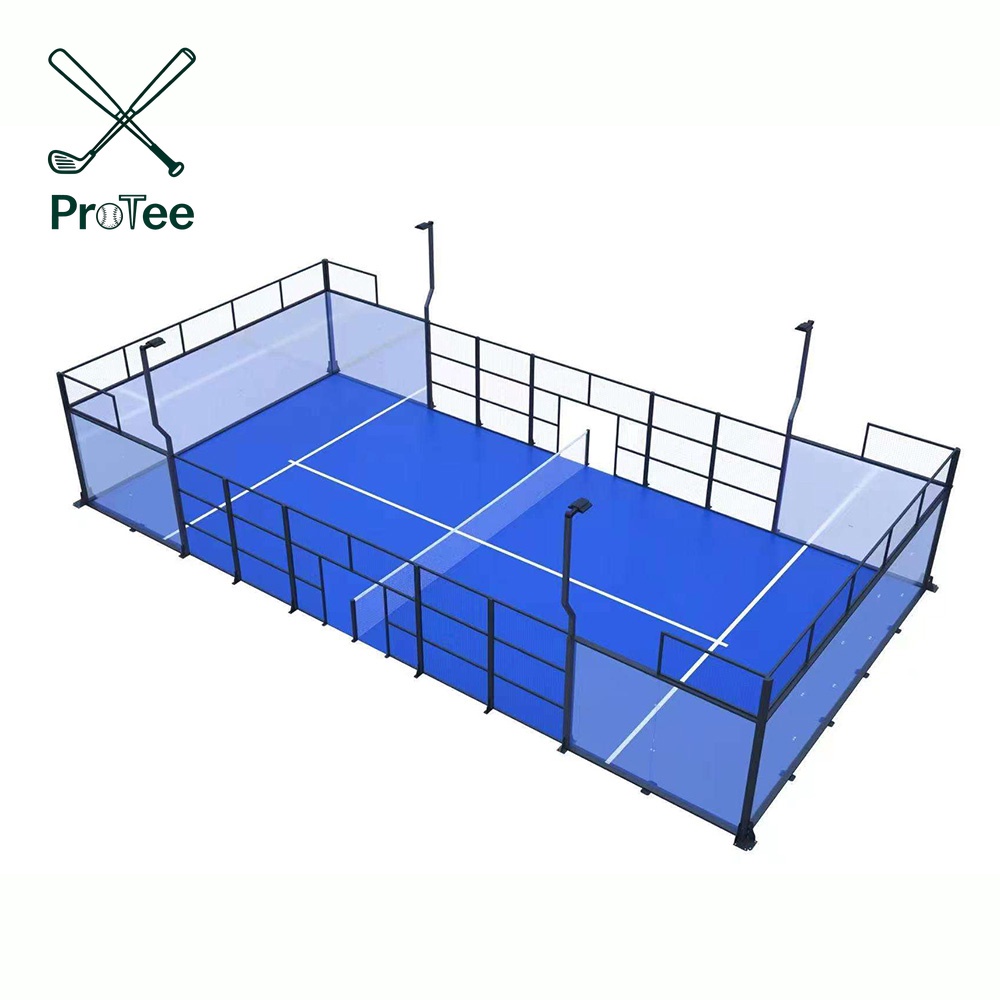 Build Your Own Padel Court Safety Outdoor Paddle Tennis Court with LED Lighting System and Steel Frame for Outdoor Competition