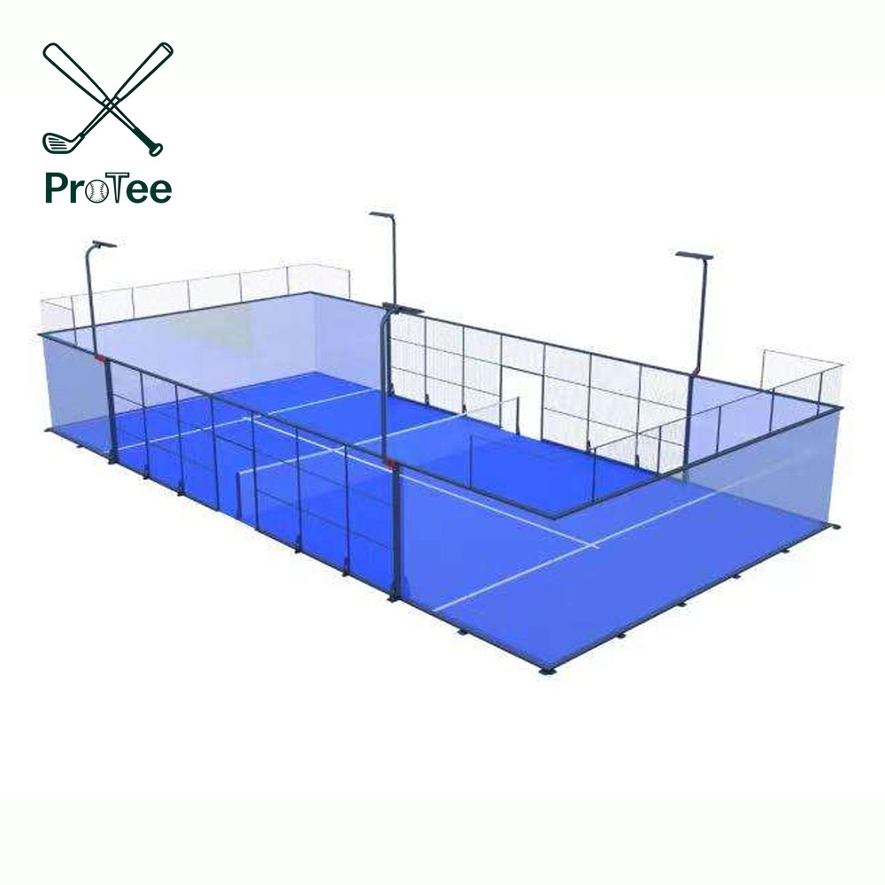 Build Your Own Padel Court Safety Outdoor Paddle Tennis Court with LED Lighting System and Steel Frame for Outdoor Competition