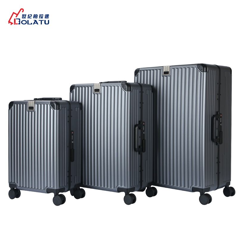 Unisex 20inch Luggage USB Charge Wide Trolley case Fashionable Business 100% PC Spinner Luggage Front Opening