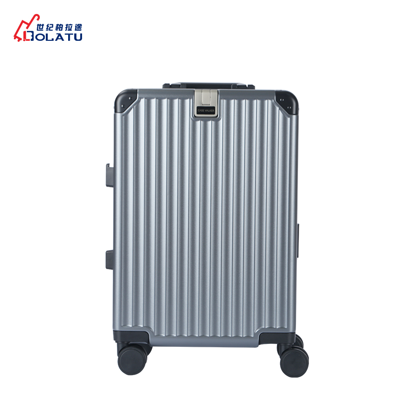 Unisex 20inch Luggage USB Charge Wide Trolley case Fashionable Business 100% PC Spinner Luggage Front Opening