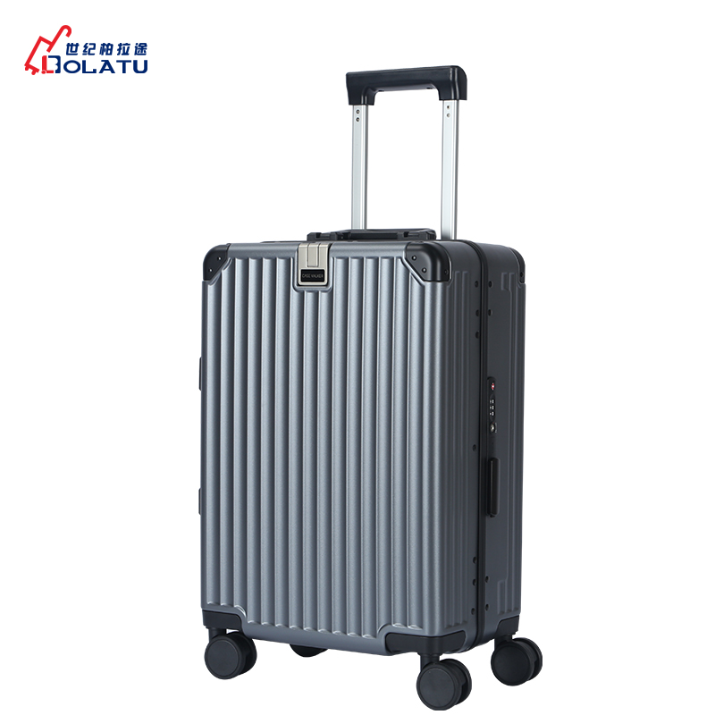 Unisex 20inch Luggage USB Charge Wide Trolley case Fashionable Business 100% PC Spinner Luggage Front Opening