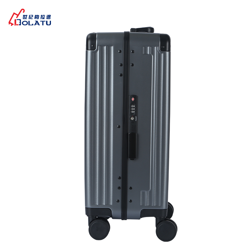 Unisex 20inch Luggage USB Charge Wide Trolley case Fashionable Business 100% PC Spinner Luggage Front Opening