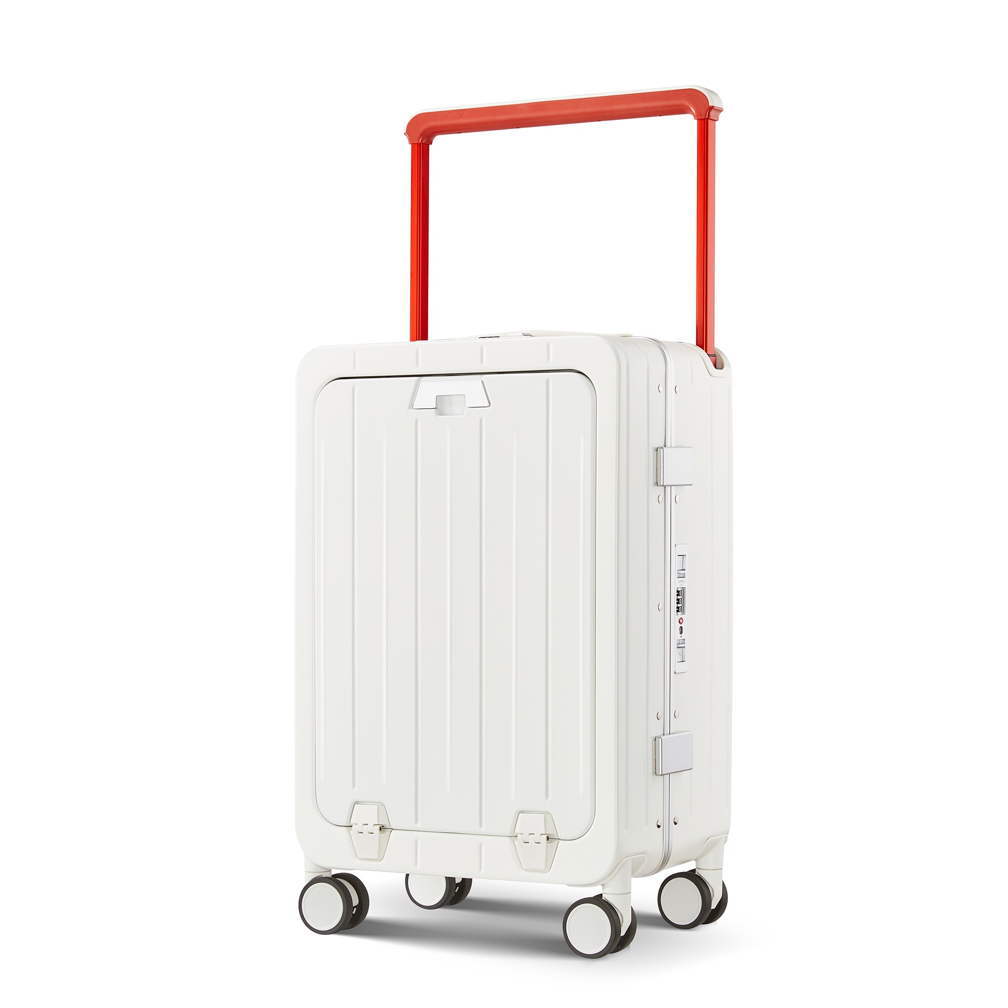 Unisex 20inch Luggage USB Charge Wide Trolley case Fashionable Business 100% PC Spinner Luggage Front Opening