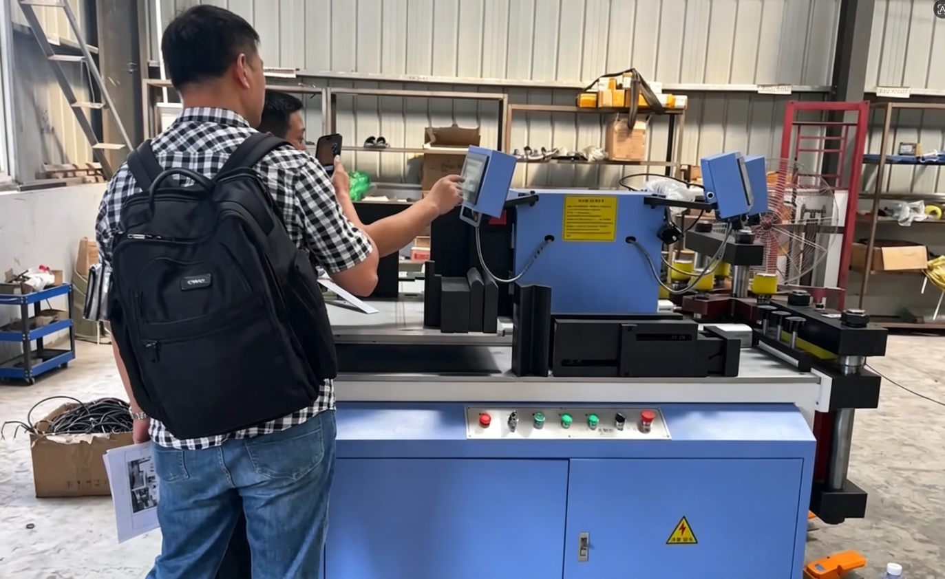 Custom 400V All-Servo Busbar Machine 503 | Taiwan Client Visit & Inspection August 2025