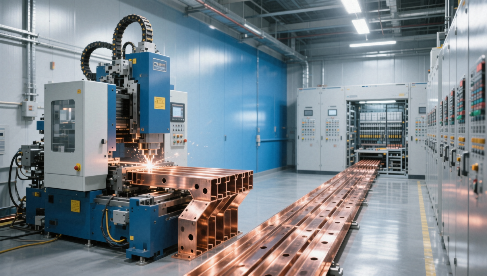 What should a busbar machine handle in a switchgear workshop?