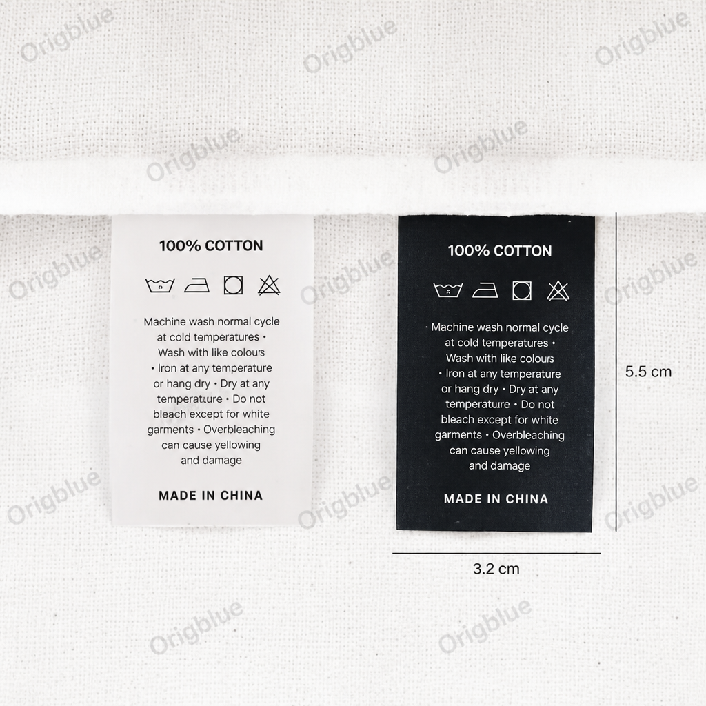 Sateen Tape Care Instruction 参考图，文字跟图片一样，不要带价格