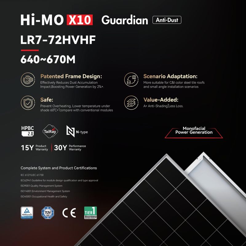 Hi-MO X10 Guardian LR7-72HVHF 640~670M Hi-MO X10 Guardian LR7-72HVHF 640~670M