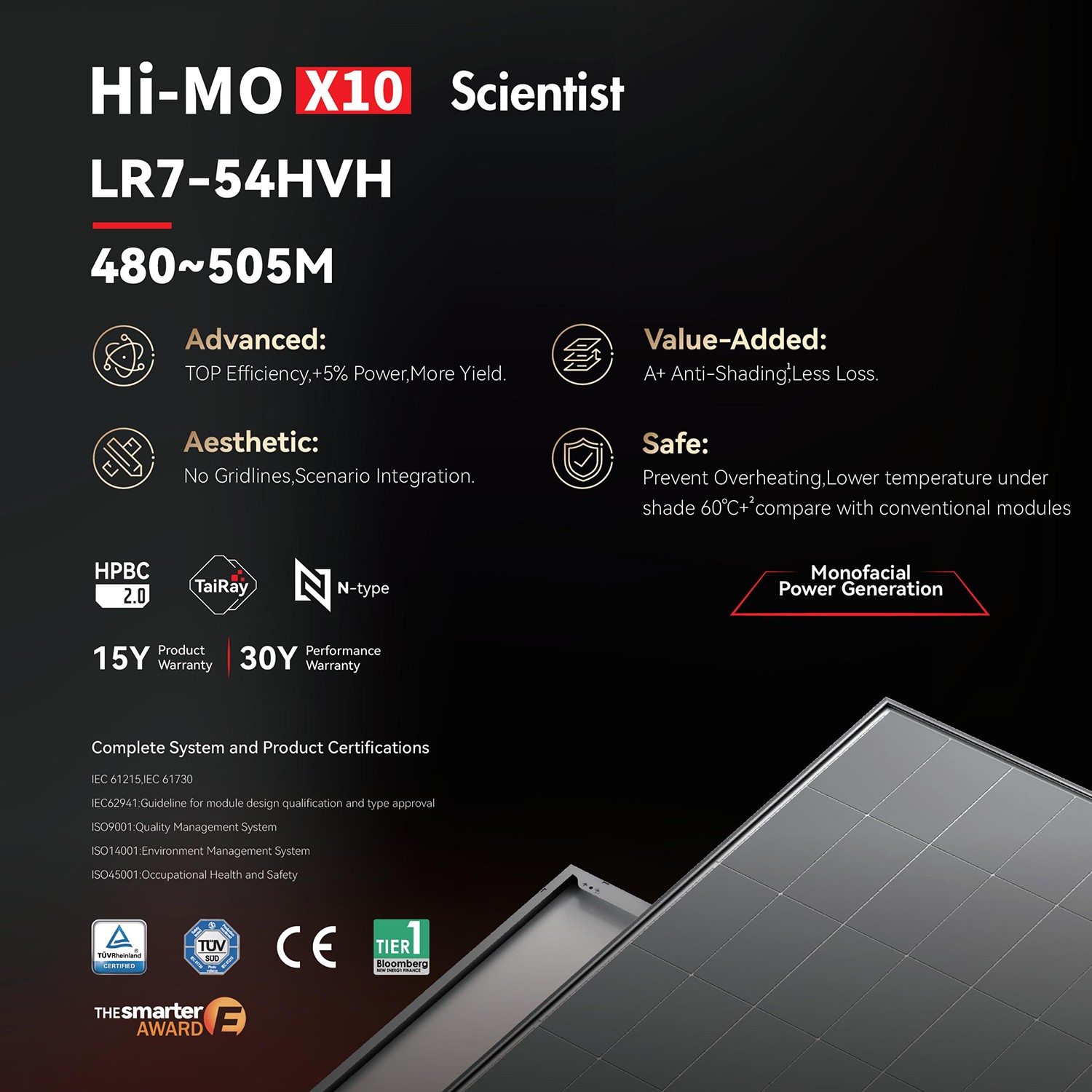 Hi-MO X10 Scientist LR7-54HVH 480~505M