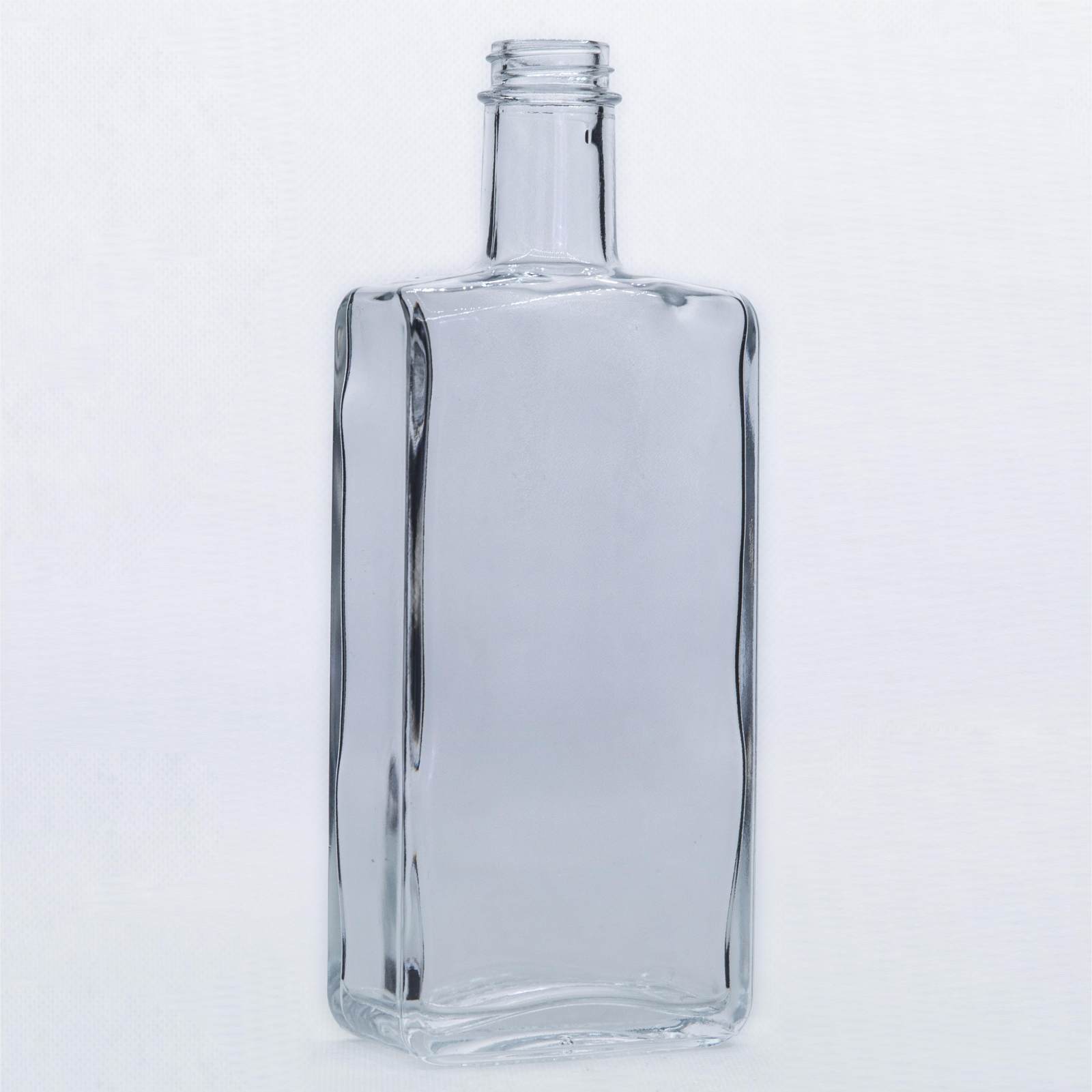 A1 375ml square transparent glass spirit bottle
