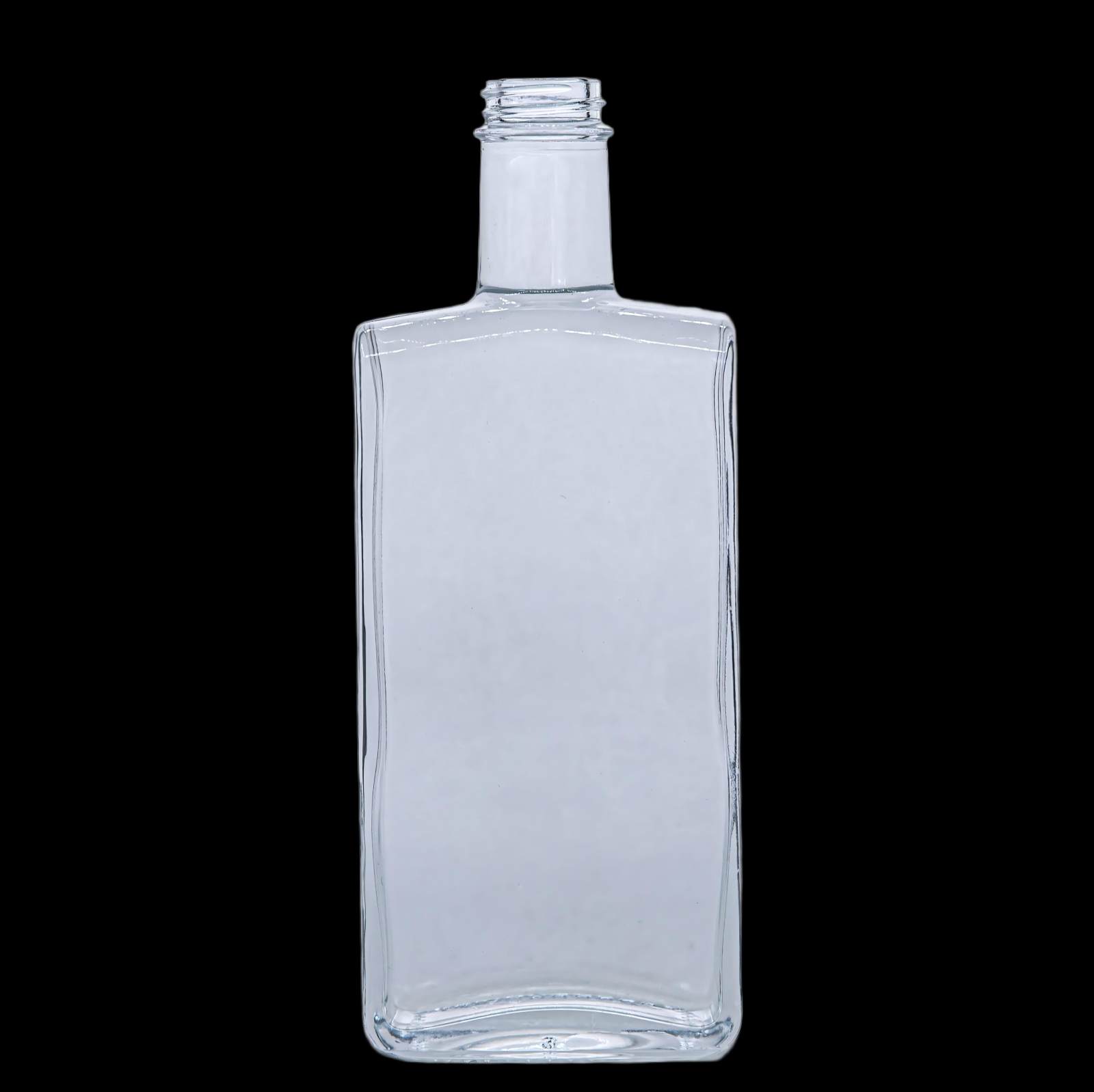 A1 375ml square transparent glass spirit bottle