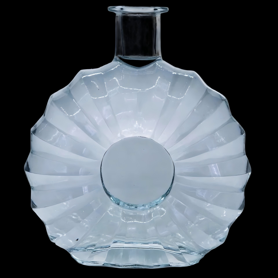 A3 700ml Shell Wave Relief Transparent Glass Bottle