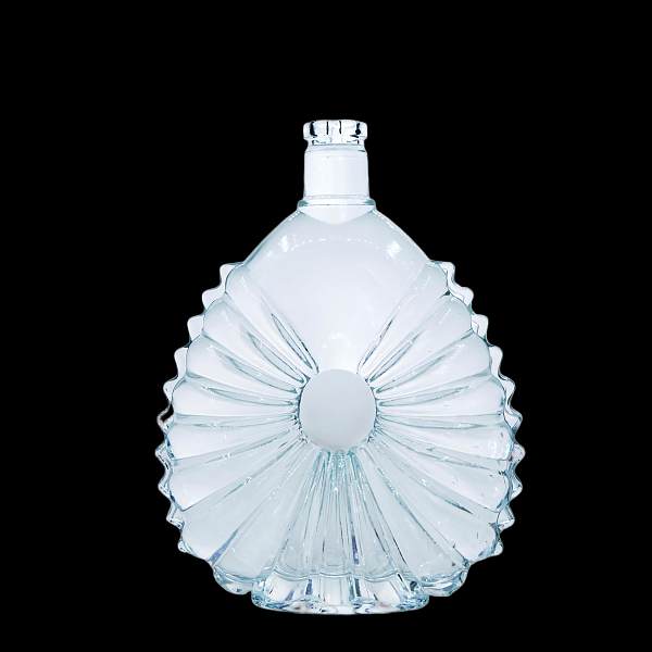 A23 Embossed Flat Liquor Glass Bottle