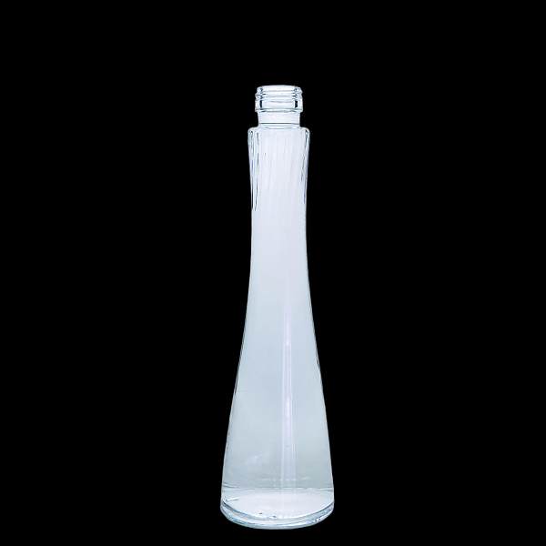 A25 Threaded slimming transparent glass fruit wine bottle
