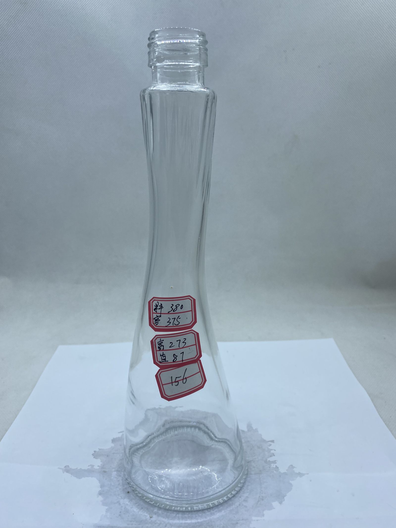 A25 Threaded slimming transparent glass fruit wine bottle