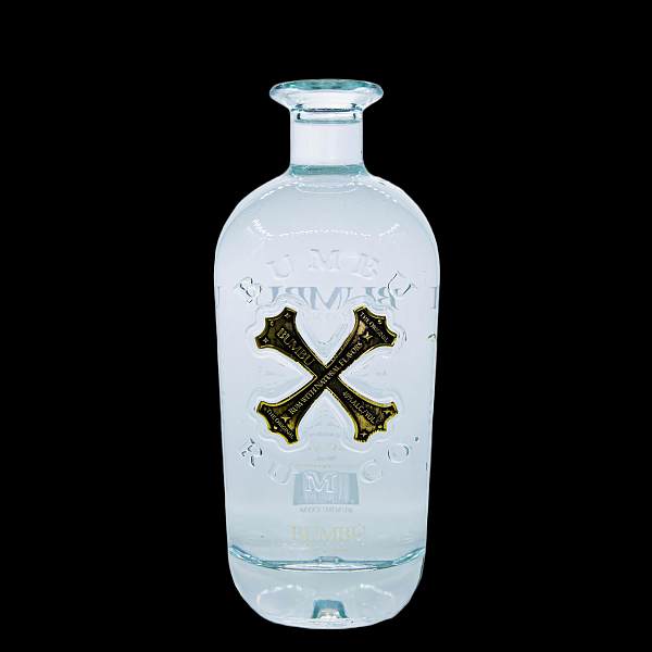 A26 Glass Rum Bottle, Embossed Liquor Bottle