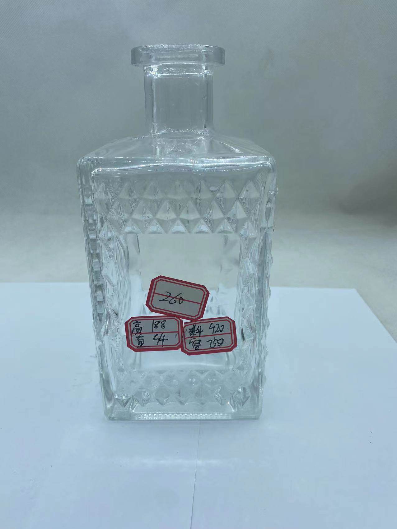 A46 Faceted Square Whiskey Bottle