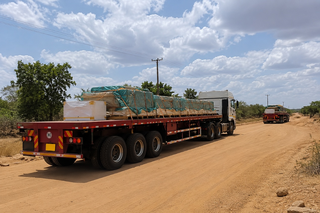 Semirreboques Planos Personalizados para Logística em Estradas Irregulares da África Oriental