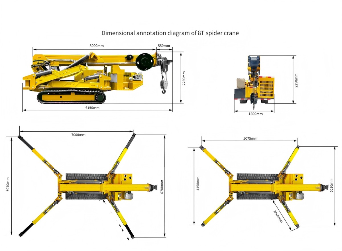 8T-Crawler Spider Crane