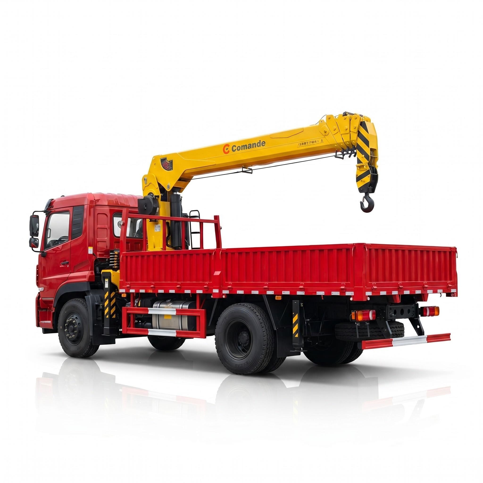 How lifting radius affects real working capacity on a straight boom truck mounted crane