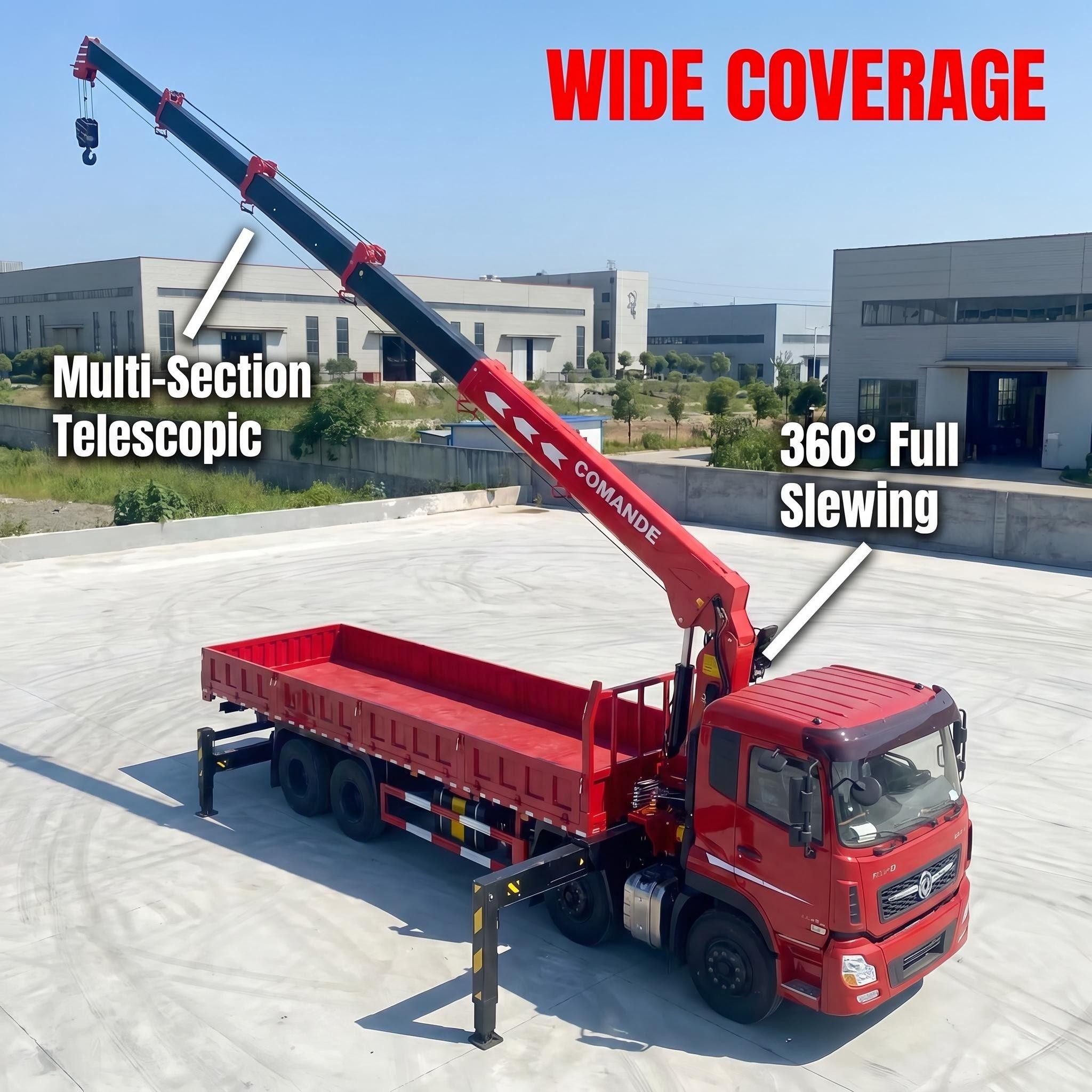 When a straight boom truck mounted crane is better for long reach lifts