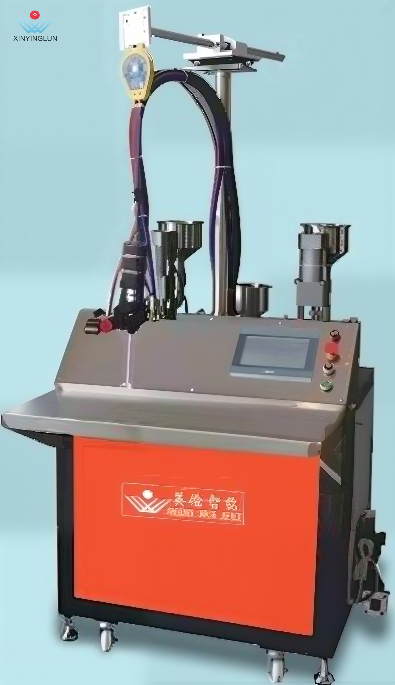 Potting machine for solar PV panel junction boxes