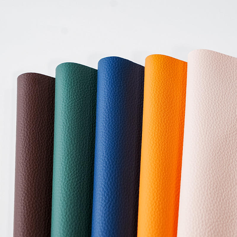 Embossed litchi pattern synthetic leather fabric, PVC PU, scratch-resistant, suitable for car seat upholstery
