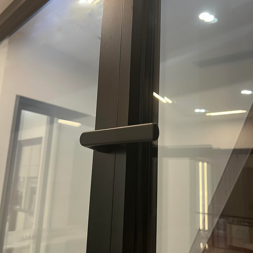 American-style black aluminum hinged window