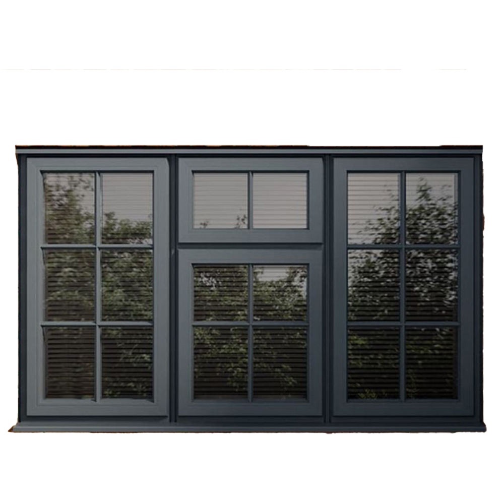 American-style black aluminum hinged window