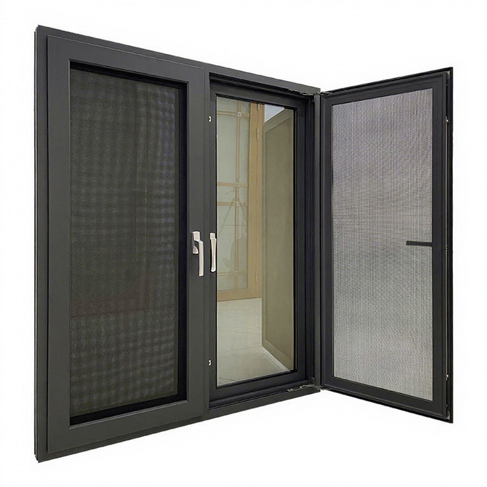 high-transparency diamond mesh insulated aluminum casement window
