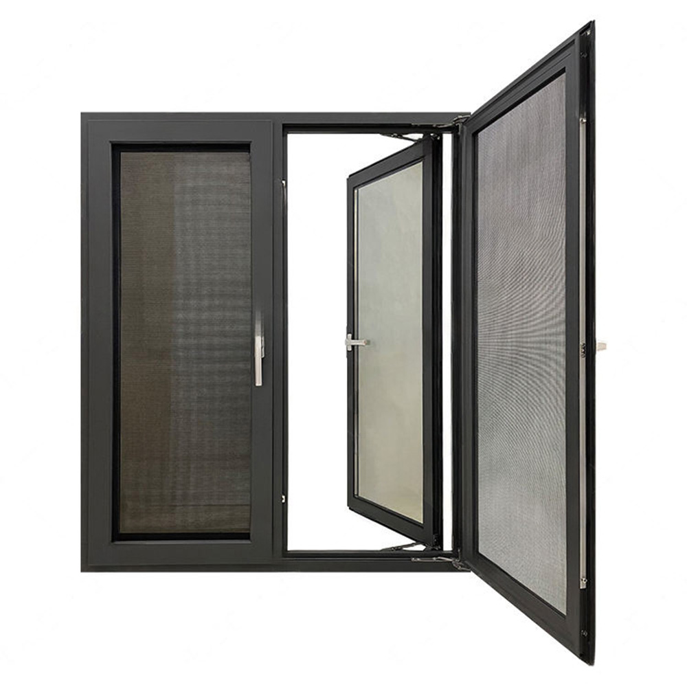 high-transparency diamond mesh insulated aluminum casement window