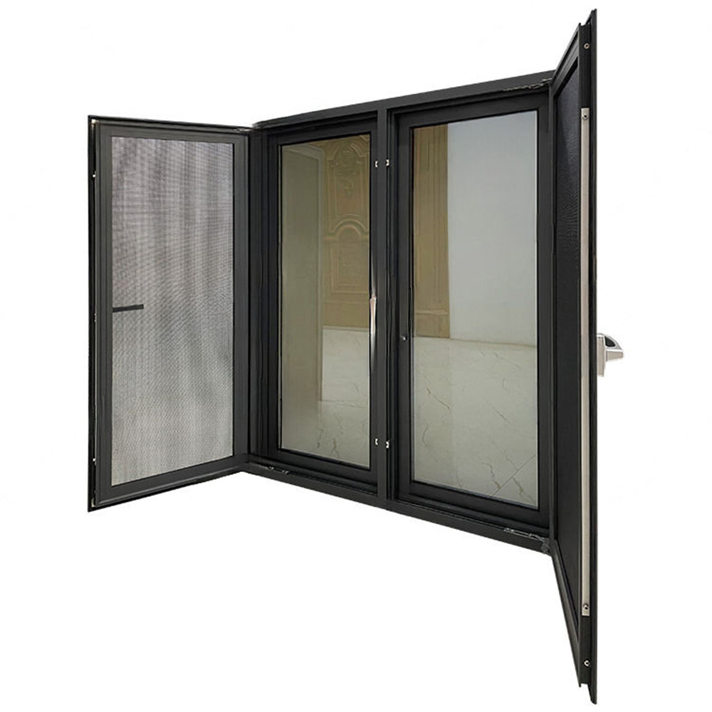 high-transparency diamond mesh insulated aluminum casement window