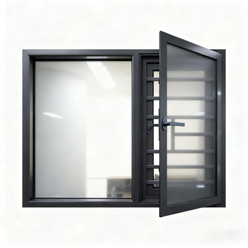 built-in security bar aluminium casement windows