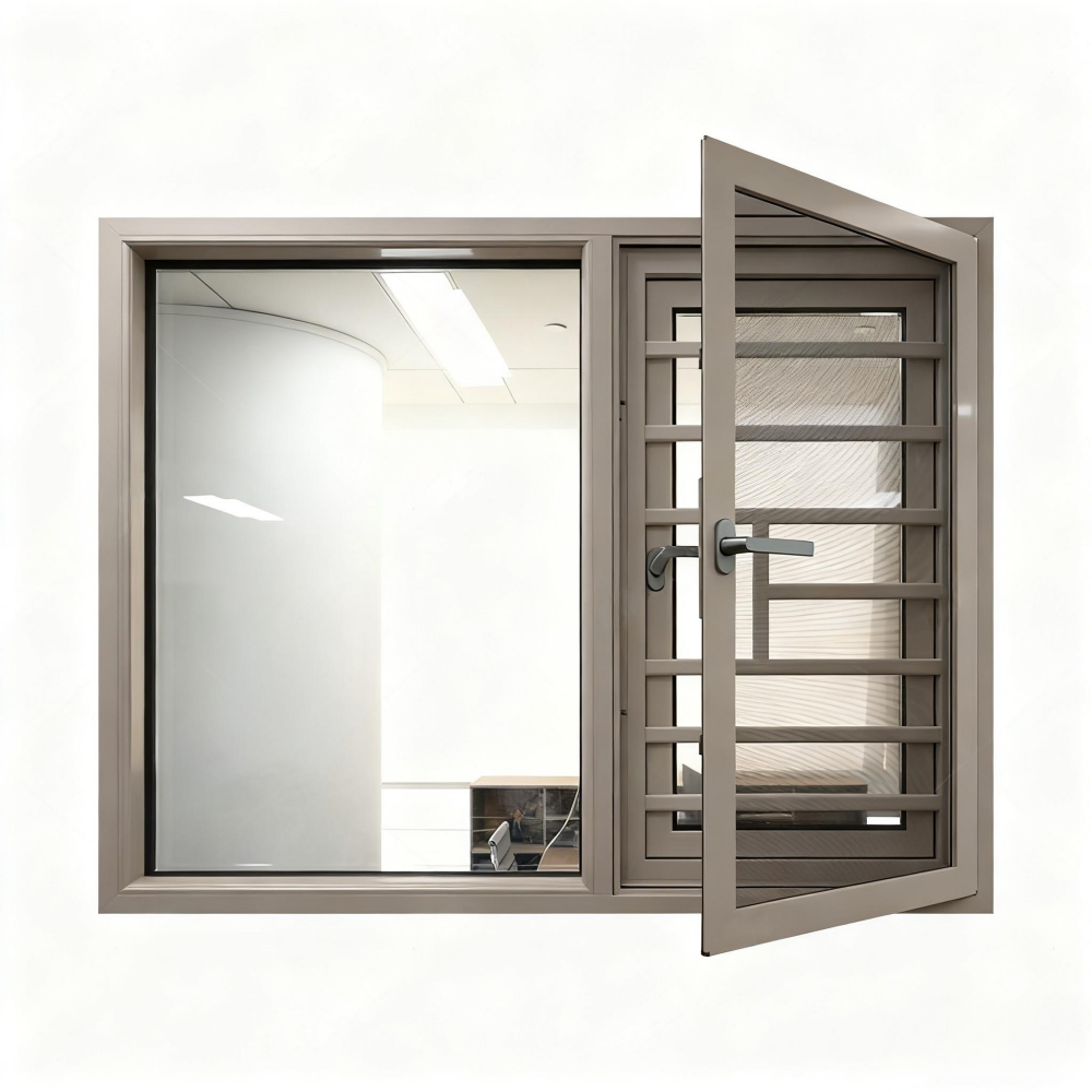 built-in security bar aluminium casement windows
