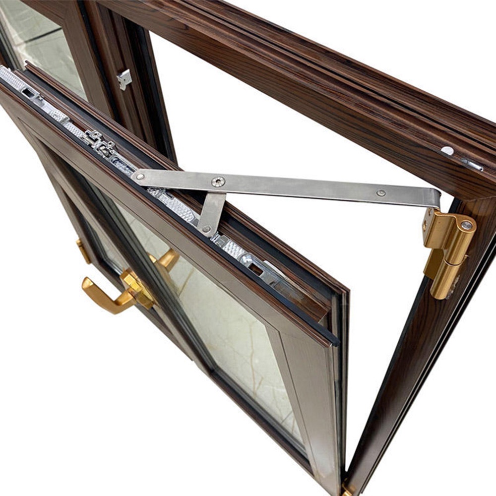 Wood Grain Thermal Break Aluminium Outward Casement Window