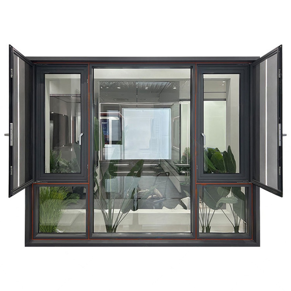 Orange Seal Strip Thermal Break Aluminium Outward Casement Window With Integrated Security Mesh