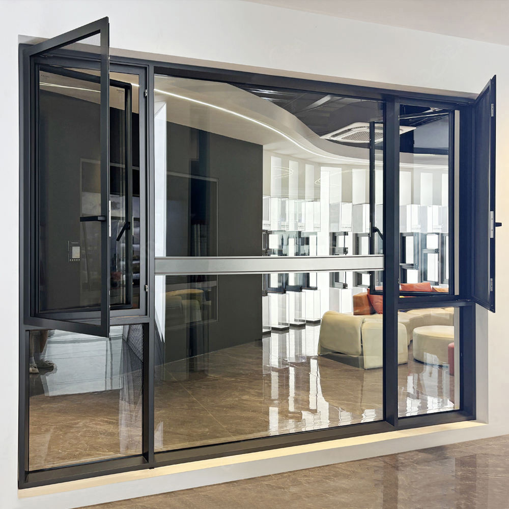 Large Vision Integrated Screen Thermal Break Aluminium Casement Window