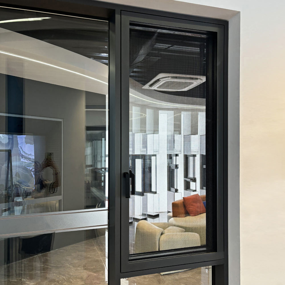 Large Vision Integrated Screen Thermal Break Aluminium Casement Window