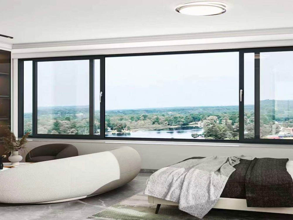 ultra-narrow frame panoramic thermal-break aluminum sliding floor window